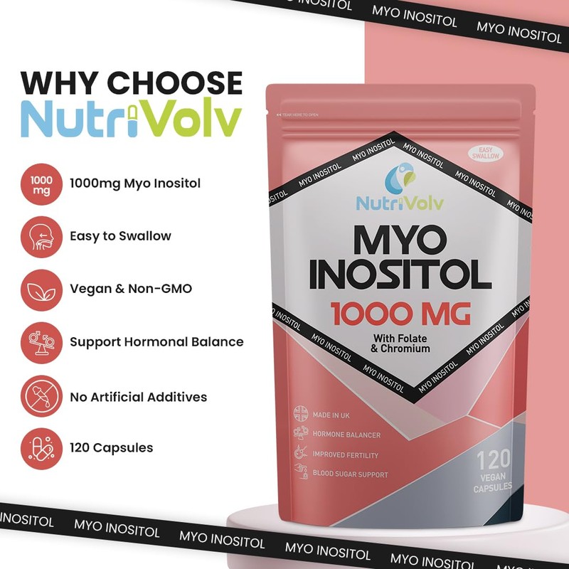 Myo Inositol 1000mg with Folate & Chromium Supplements for Female