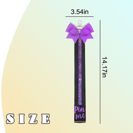 Rhinestone Cheer Bows Long Tail Ribbon Pin Me Keychain for Backpack School Bag Charms for Handbags Tote Bags Bling Accessories for Women Girls Cheerleader Gifts for Team Cheer Stuff for Kids Teens