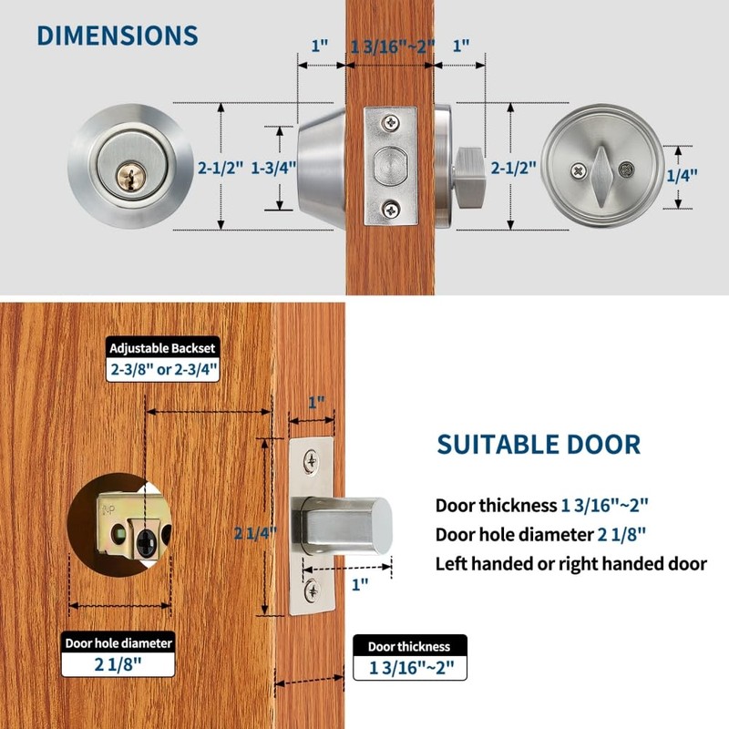 Forliggio Forliggio All-New Deadbolt Door Lock Set, ANSI/BHMA Grade 3