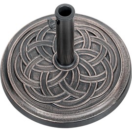 YSSOA 24.2 LBS 17.7" Market Umbrella Base Heavy Duty Round Patio Umbrellas Stand for Outdoor, Lawn and Garden, Deck, Bronze