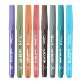 YISAN Highlighters,Soft Chisel Tip,Bible Highlighters and Pens No Bleed,8 Color Markers for Bible Study,Journaling,70252