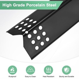 M METERXITY 4-Pack Grill Heat Plates Replacement Parts for Nexgrill, 14.6" Porcelain Steel Heat Tents Burner Cover for Charbroil, Heat Shields for Outdoor Gas Grill [Black]