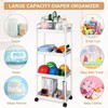 Barydat Baby Diaper Caddy Organizer, Rolling Plastic Movable Diaper Cart