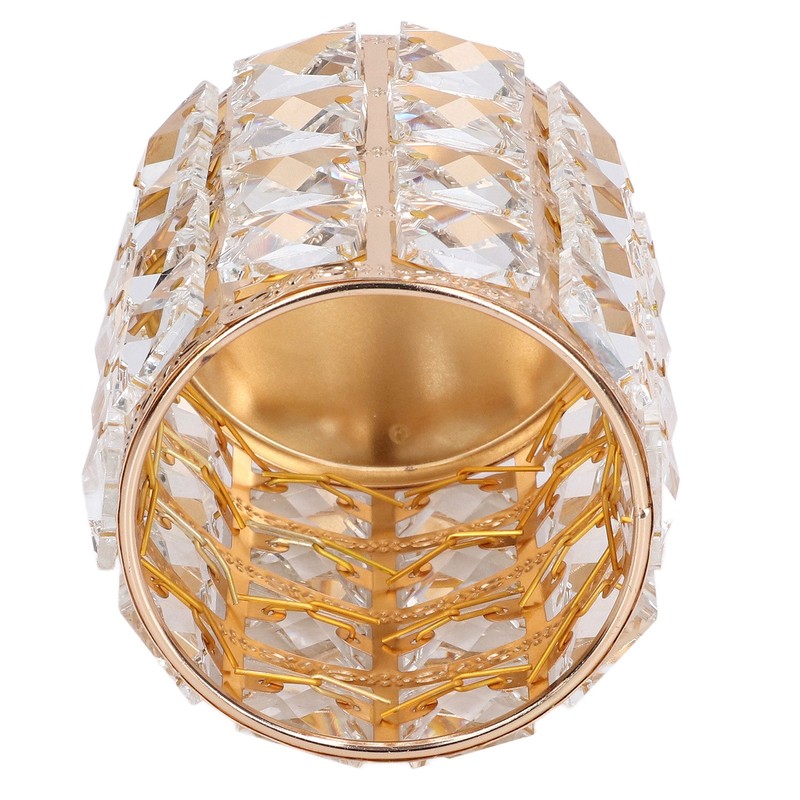 Crystal Makeup Brush Holder European Style Rounded Crystal Glass Cosmetic