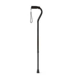 Medline Offset Handle Canes with Comfortable Foam Grip, Black, Lightweight Aluminum - Designed for Enhanced Mobility Support and Stability, 1 Count