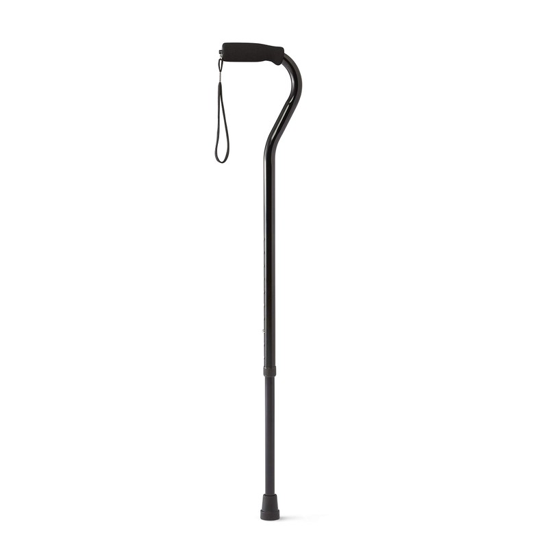 Medline Offset Handle Canes with Comfortable Foam Grip, Black, Lightweight