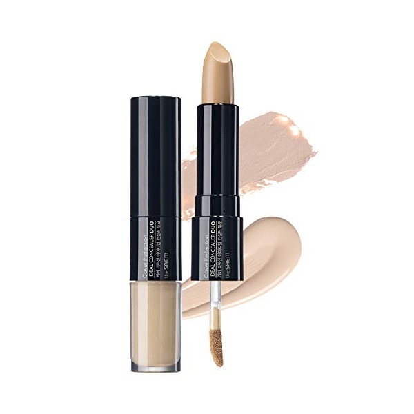 THESAEM Cover Perfection Ideal Concealer Duo (#1 Clear Beige) | Dual Type Full Coverage Concealer, High Adherence High Pigmented, No Clumping in Wrinkles, Crease-Proof Concealer