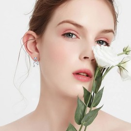 PYTALI Frog Earrings 925 Sterling Silver Stud Earrings Cute Fun Funny Earrings Animal Earrings Frog Jewelry for Women (Sapphire)