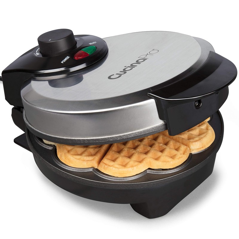 CucinaPro Heart Waffle Maker- Make 5 Heart Shaped Waffles for