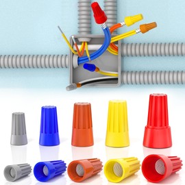25 Pcs Wire Nuts Wire Caps Electrical Wire Connectors with Spring Small Wire Nuts Assortment Kit for 10-22 AWG Gauge Wire Electric Connectors for Wiring Colorful Twist Nuts for Quick Connection