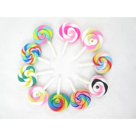 Unbranded Miniature Candy Cane Rainbow Lollipops Gingerbread House Decor DIY Craft 20PCS - 20 Count 2inch Round Lollipops