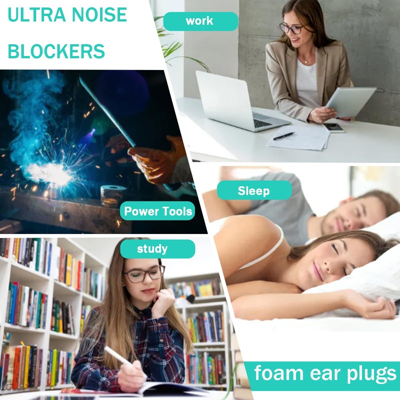 60 Pairs Foam Ear Plugs for Noise Cancelling, Ultra Soft