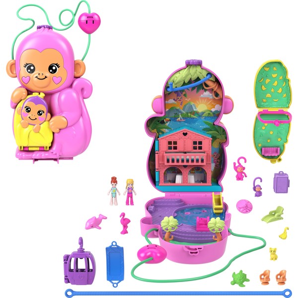 Polly Pocket Dolls & Playset with Pets & 13 Accessories,