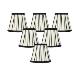 Set of 6 Eggshell with Black Chandelier Clip-On Lampshade 3x5x5