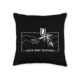 Detailing Car Spray Paint Kit Can Service Gifts Michelangelo Creation of Adam Automotive Vehicle Car Painter Throw Pillow, 16x16, Multicolor