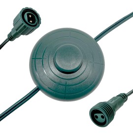Power Cord 6Ft with On/Off Foot Switch for Christmas Tree Lights Raintight 5/8inch Plug Compatible Replacement for LED String Light Holiday Lighting Christmas X-Mas Tree - NO Lights Mode
