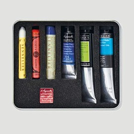 Sennelier Test Pack Colour Assortment Multi-Purpose Paints 7 Pack Packaging in Tin