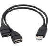 Villageboom USB 2.0 Double Plug Male to 2 Female -