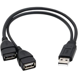 Villageboom USB 2.0 Double Plug Male to 2 Female - Additional Social Added Value: Your Purchase Supports Solar Projects in Africa / Quick Solution to Connect a Second USB Device / 33 cm