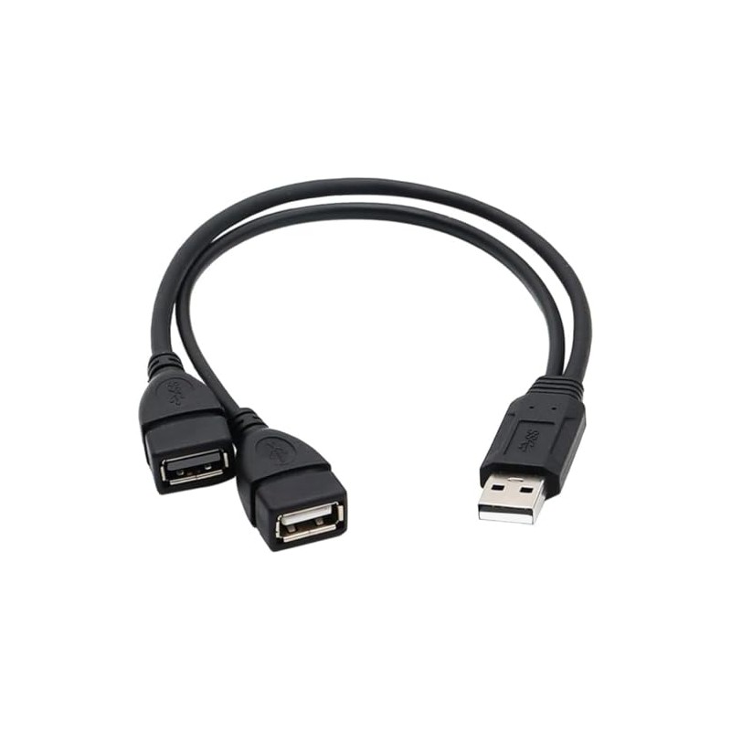 Villageboom USB 2.0 Double Plug Male to 2 Female -