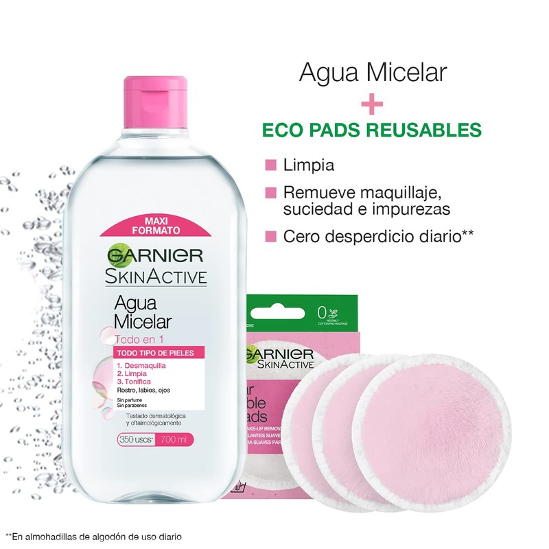 Kit Garnier Skin Active Micelar Todo en 1 700ml +