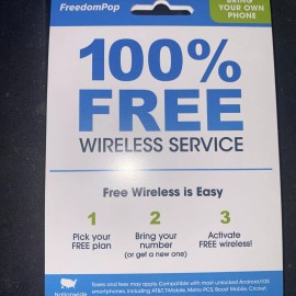 FreedomPop Cell FreedomPop Bring Your Own Phone SIM Kit Free Wi-Fi Calling 100 Mb Data You