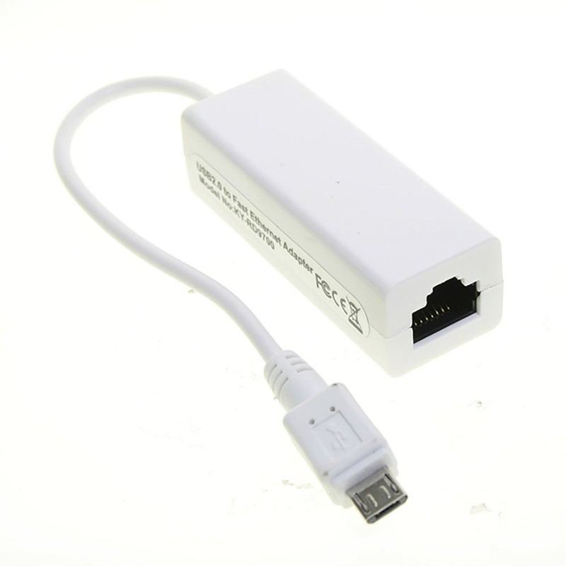 Micro USB 2.0 to RJ45 LAN Ethernet Network Adapter for