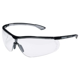 Uvex Sportstyle Protective Glasses – Transparent Work Glasses – Black/White