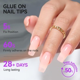 Repair and Strengthener Glue for Nail Care: Gelike EC 6 in 1 Pro Strong and Quick Dry Treatment for Damaged and Thin Nails - Long Lasting and Easy Adhesive for Natural and False Nails