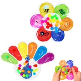 JOYVOVO 2 x Sensory Toy, Colour Sorting Fidget Toy for Sorting Colours, Sensory Fidget Toy for Autism, Anti-Stress Montessori Toy, Baby Sorting Game for Counting, Sorting
