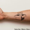 'Cat In a Box' Temporary Tattoo - Water Resistant, Skin-Safe,