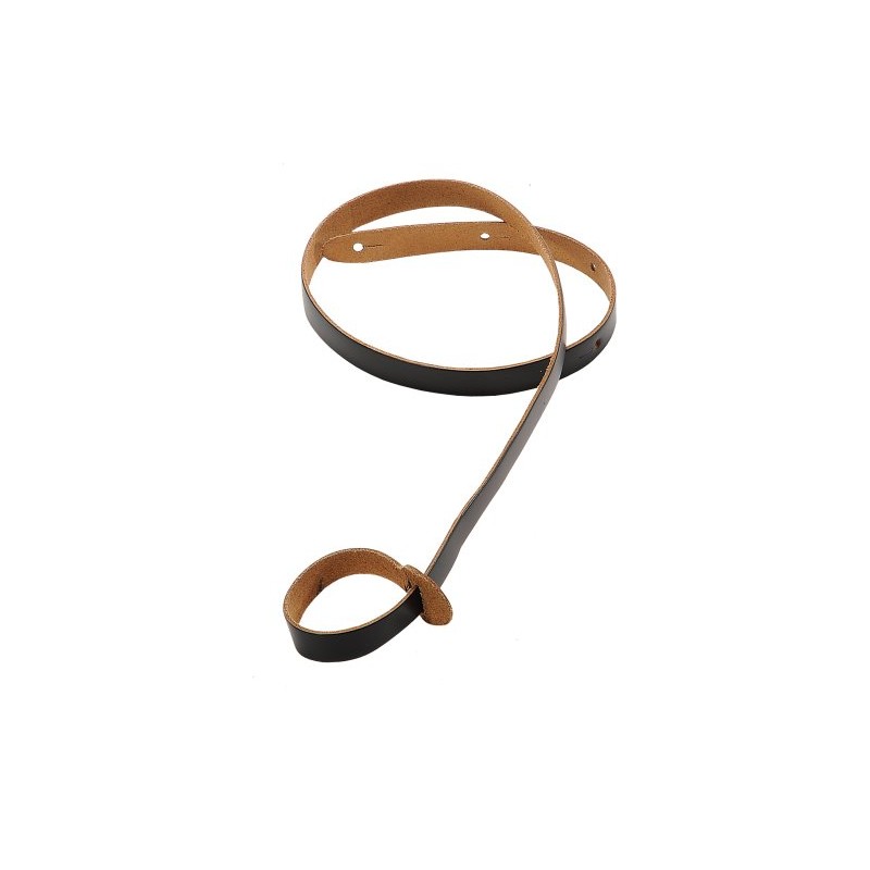 Levy's Leathers M19-BLK Leather Mandolin Strap,Black, Large