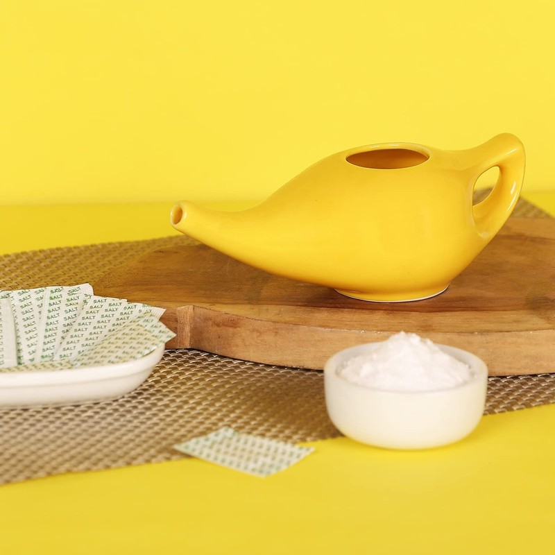 HealthGoosaAU - Ceramic Neti Pot for Nasal Cleansing with 5