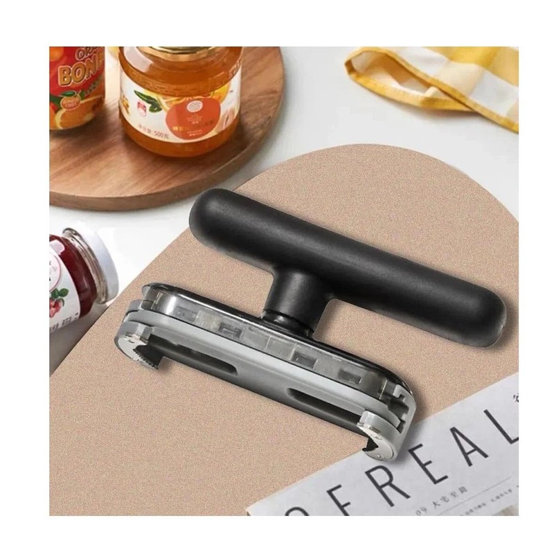 Jar Opener with T-Handle Grip, Adjustable Manual Can and Bottle