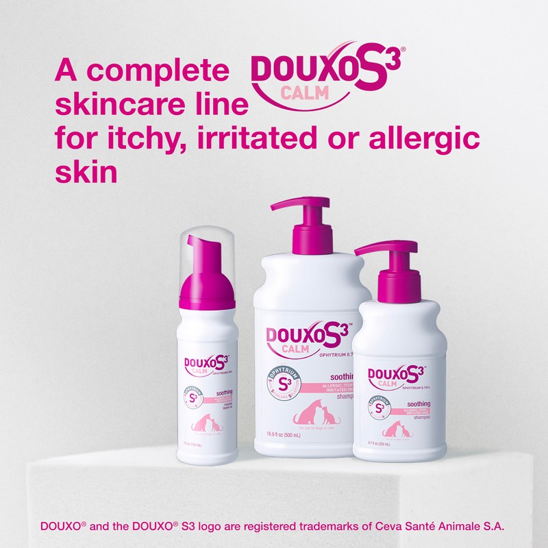Douxo S3 Calm Shampoo, Contains 0.75% Ophytrium, Soothing, For Itchy,