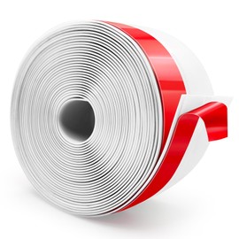 Silicone Weather Stripping Door Seal, Strong Adhesive Door Draft Stopper, Door Sweep Draft Stopper for Doors Gap & Under Bottom,Side, Garage Door,Glass Shower Door, Sliding Door, 1" x 25 ft, White