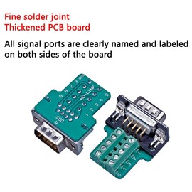 Harrisen Pack of 2 Solderless DB9 RS232 D-SUB Female Serial Adapter, 9-Pin Port Terminal Adapter Connection Breakout Board with Case Long Bolts Tailpipe (2 Pieces Thin Socket)