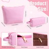 2 Pieces Striped Makeup Bag for Women Seersucker Cosmetic Travel