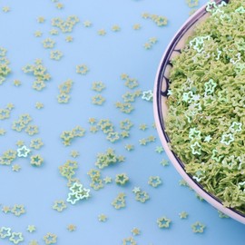 [Overseas] Nail Star Sequin Transparent Pentagram Bag Decoration Children's Crystal Clay Accessories Factory Direct Supply Free Size/ Transparent light green 4ea