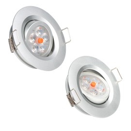 acegoo Swivel RV Light Recessed Puck Light 12V LED RV Interior Light, 36° Beam Angle Vertical 70° Adjustment,Full Aluminum Downlights,3’’ Inbuilt Dimmer Switch & Red Nightlight (Sliver/3000K 2Pcs)