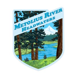Lantern Press Sticker Metolius River Headwaters, Oregon, Die Cut Vinyl, (Waterproof Decal for Cars, Water Bottles, Laptops, Coolers), Small