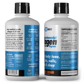 HEALTH DIRECT – AminoSculpt Liquid Collagen Micropeptides – 28 FL Oz – 28 Servings – 10 Grams of Premium Medical-Grade Liquid Collagen for Women – Orange Cream