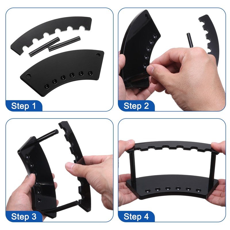 sourcing map 4 Pack Plastic Pen Holder, 6-Slot Acrylic Pen