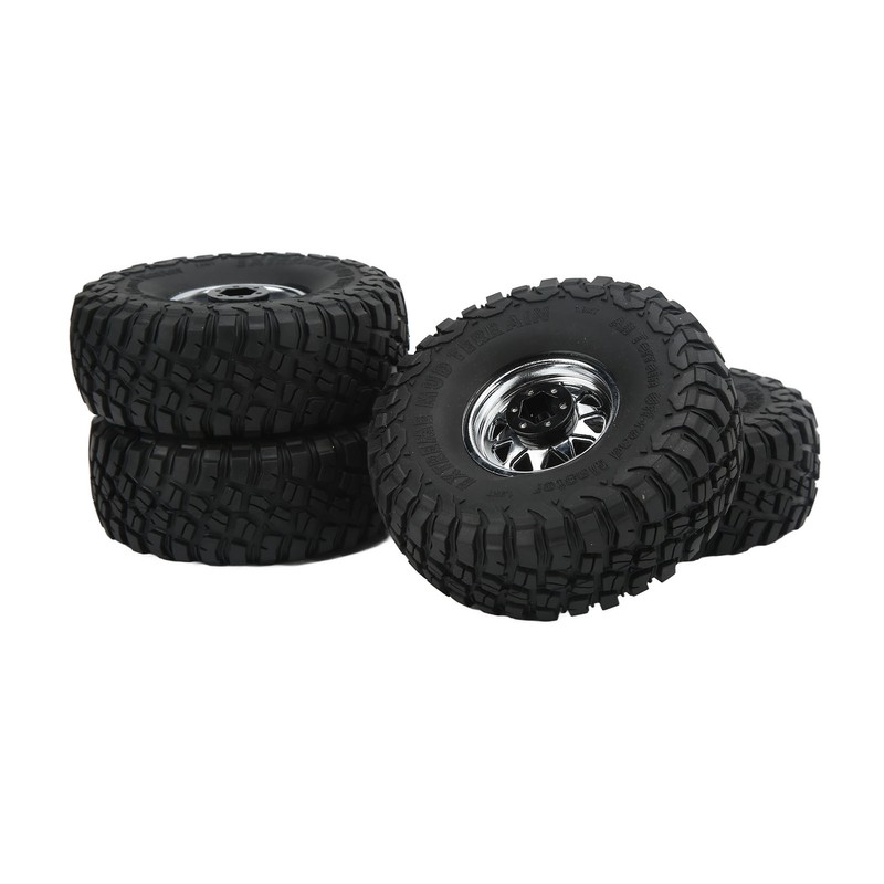 4PCS 1.9in Wheel Tires with 10 Holes Hub Uneven Gravel