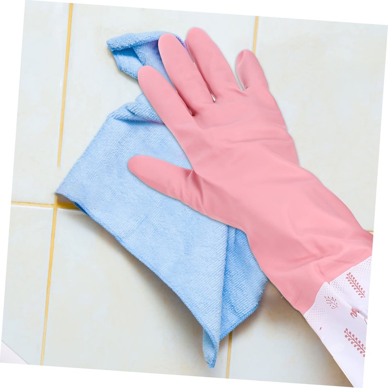 Healvian 2 Pair Dishwashing Gloves with Plush Lining Skid Rubber