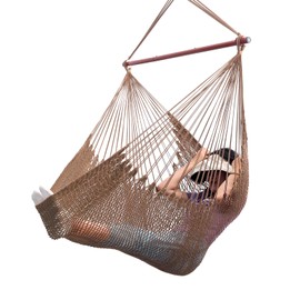 Large Hammock Chair,Caribbean Hammock Chair with Spreader Bar,Large Hammock Swing Chair,Rope Hanging Chair for Indoor/Outdoor/Backyard/Living Room, Max 300 LBS