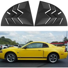 YMT Quarter Side Window Scoop Louvers ABS SunShade Cover for Ford Mustang 1999-2004