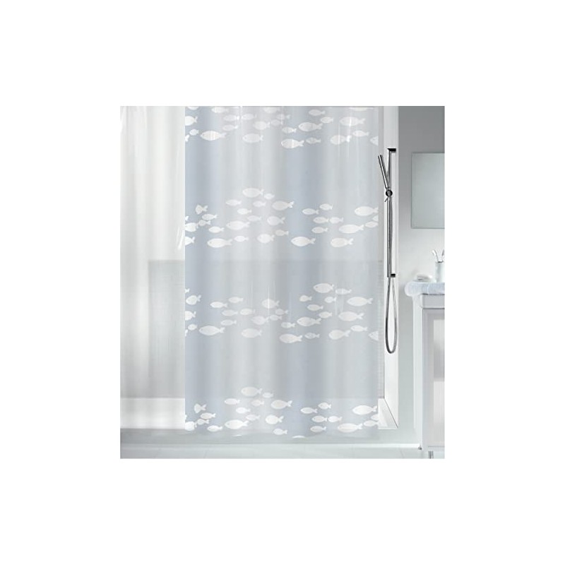 Spirella Anti-Mould Shower Curtain - Anti-Bacterial, Washable, Waterproof, Peva, "Sardaigne