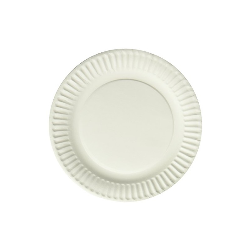 Empress Uncoated Paper Plate, 9 Inches, White, Pack of 100
