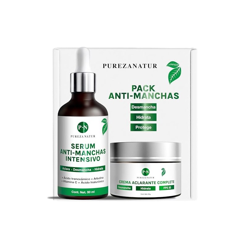 PUREZA NATUR Kit Antimanchas Glow Sérum Ácido Tranexámico + Crema